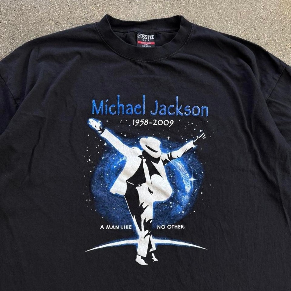 Michael Jackson 1958-2009 Memorial Vintage Graphic Tee Y2K Faded Black Sz 2XL